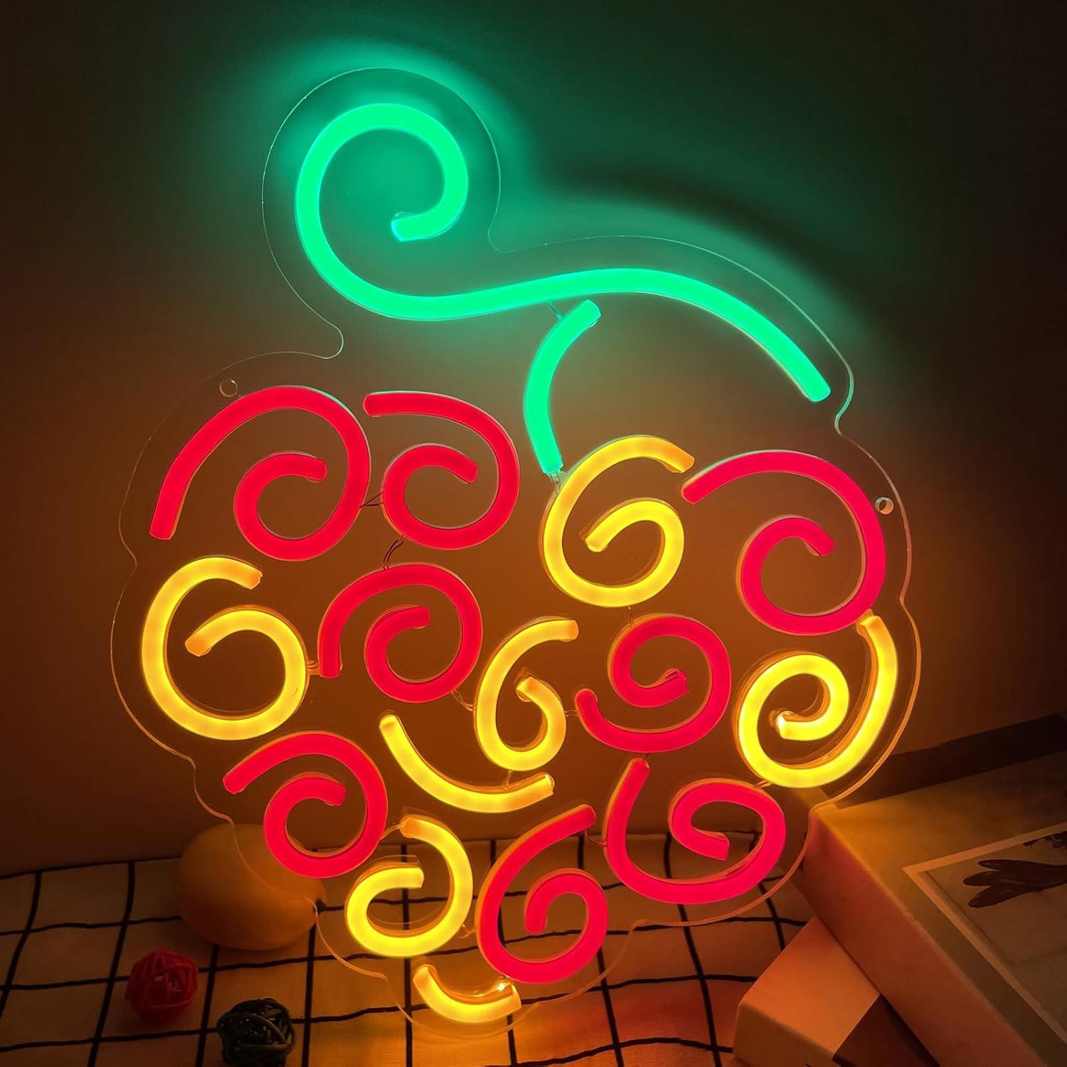 Lighting Decor For Room - Cyber Fruit Neon Sign USB Dimmable