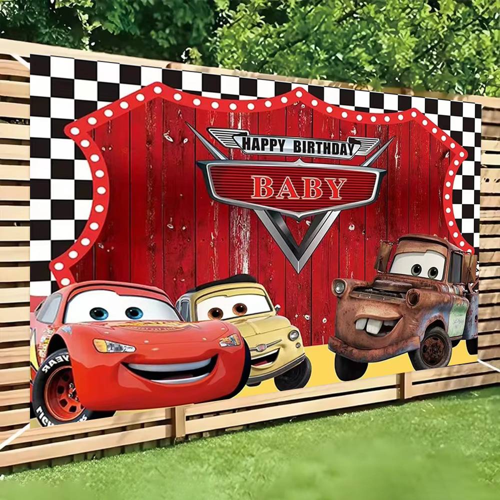 Lighting Mcqueen Decor - Movie Cars Party Decorations Backdrop Children