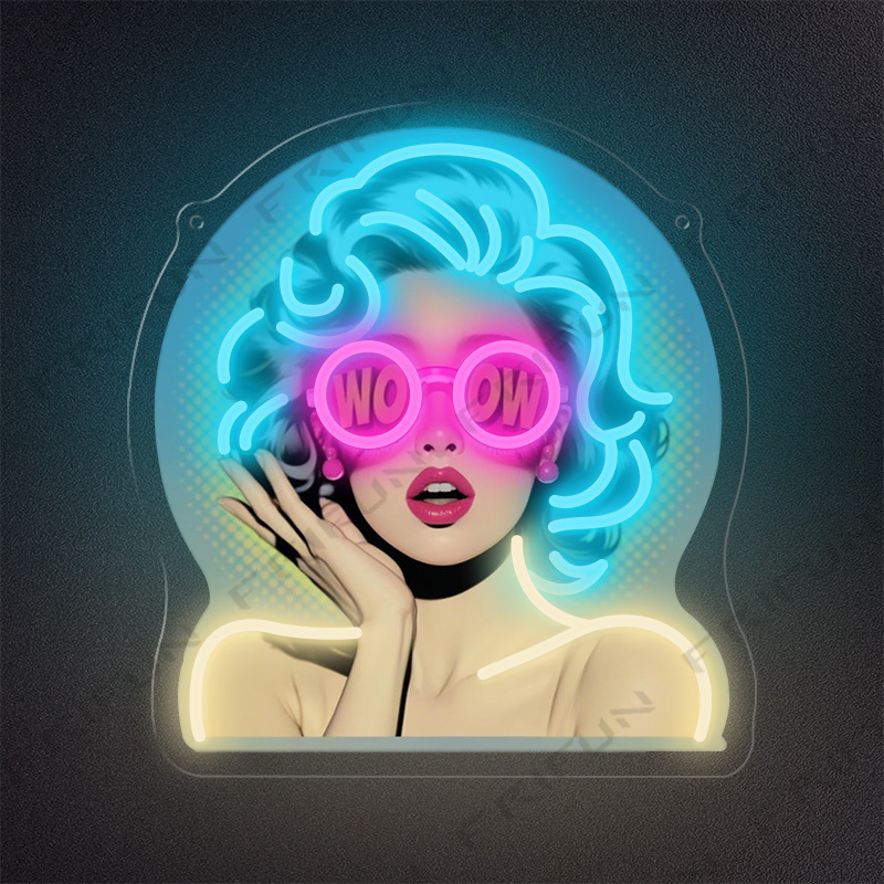 Lighting Decor Wow - WOW Curl Girl Neon Sign UV
