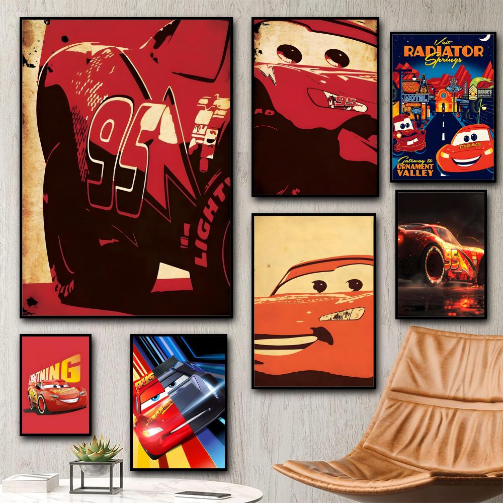 Lighting Mcqueen Decor - Speedy Lightning McQueen Classic Painting Calligraphy