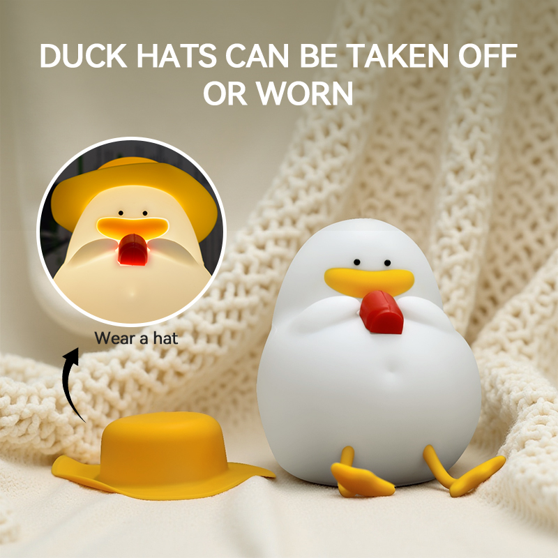 Lightings Decoration - Happy Duck Night Light,Touch-Control Bedside Lamp,Chargable