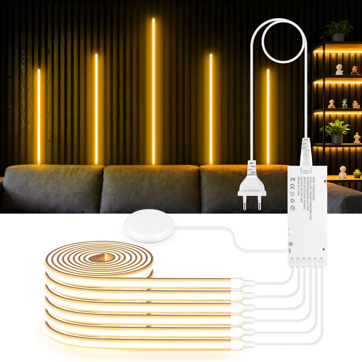 Foyer Lighting Wall Decor - Embeded Acoustic Wall Panel Decor Self-Adhesive