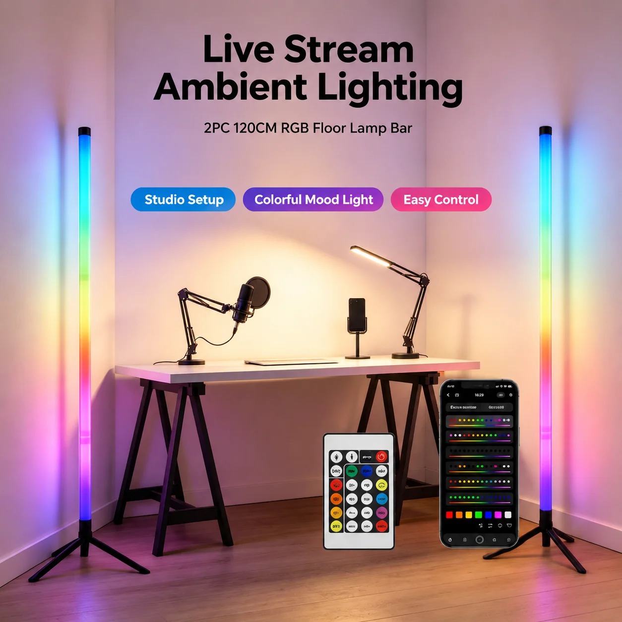2 Pack RGB LED Corner Floor La - Lighting Decor For Room recension och pris