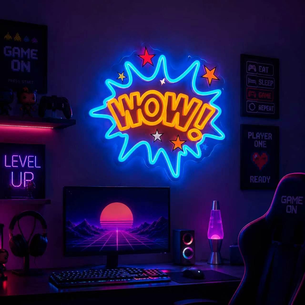 WOW Neon Sign USB Dimmable LED - Lighting Decor Wow recension och pris