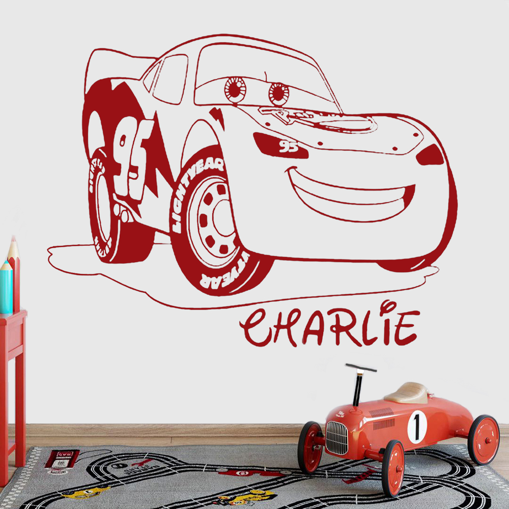 Personalised Name Wall Decals  - Lighting Mcqueen Decor recension och pris