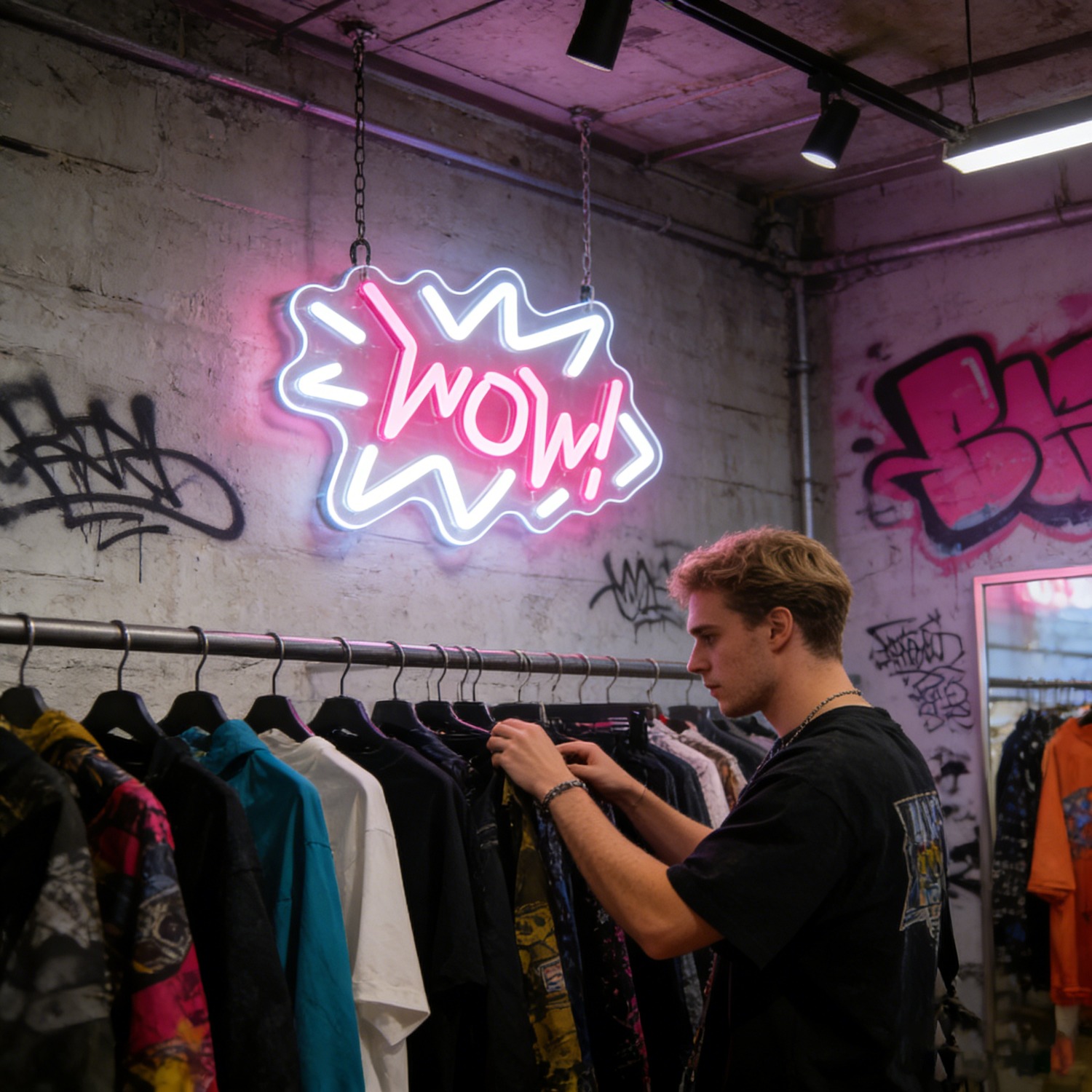 Wow Neon Sign LED Pop Art Marq - Lighting Decor Wow recension och pris