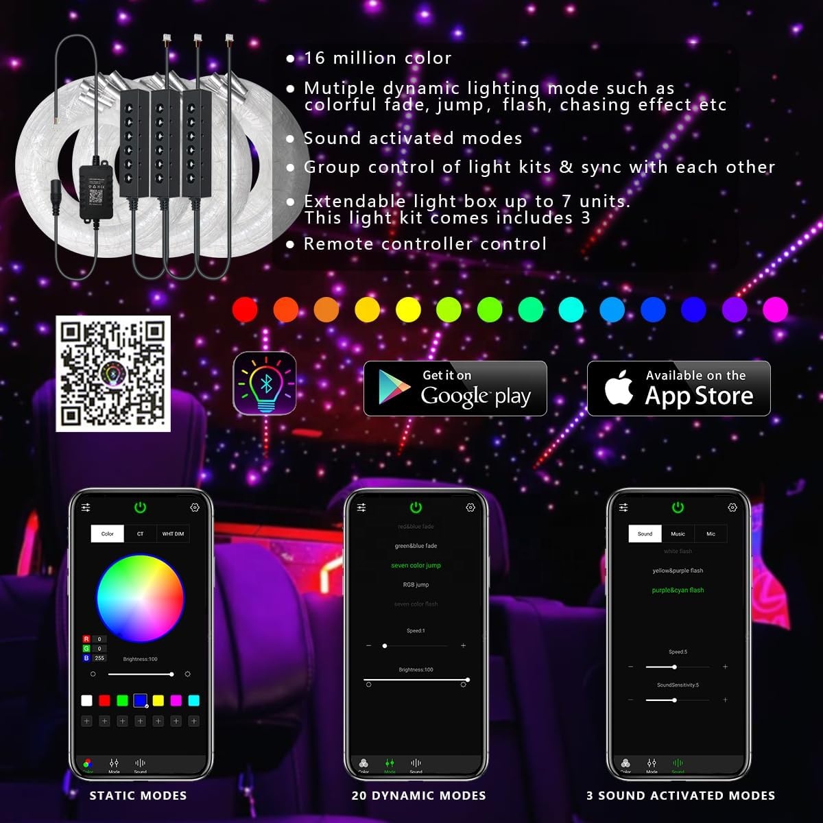 RGB Fiber Optic Star Ceiling L - Lighting Interior Decor recension och pris